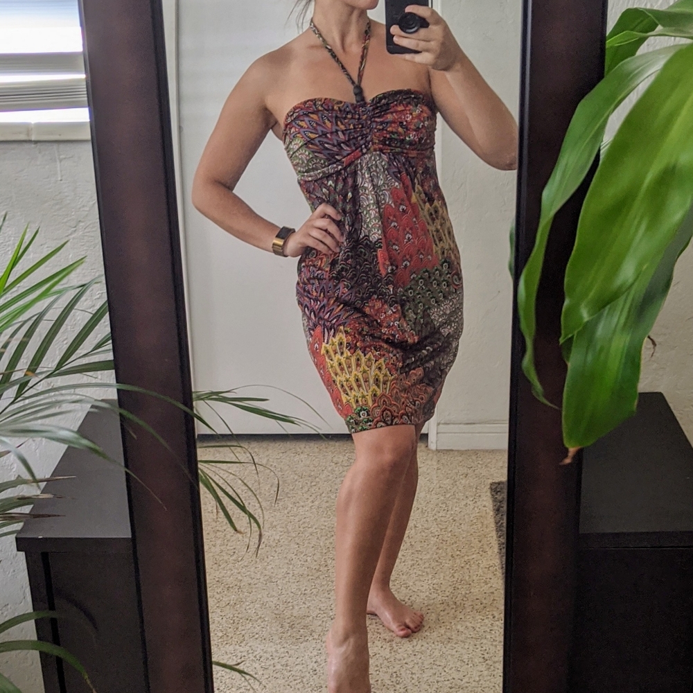 Boho Multicolored Sleeveless Dress